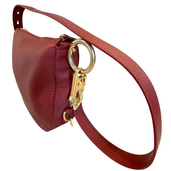 Burberry Knight Red Pebbled Leather Shoulder Bag with Gold hardware - Picture 3 of 16